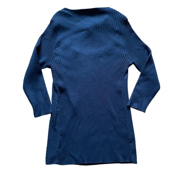Lane Brayant Womens Ribbed Sweater Blue Chest Cut out Size 14/16 Feminine - Picture 2 of 9